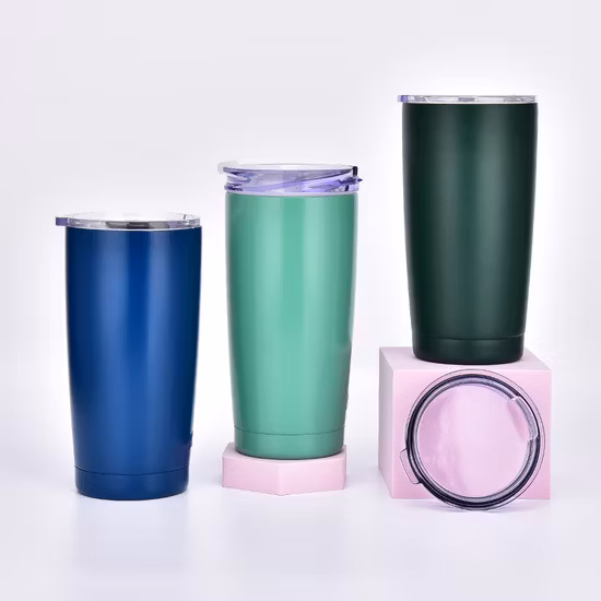 승화 낮은 MOQ 금속 차 여행 계란 모양 밀짚을 가진 군 고품질 강철 열 찻잔